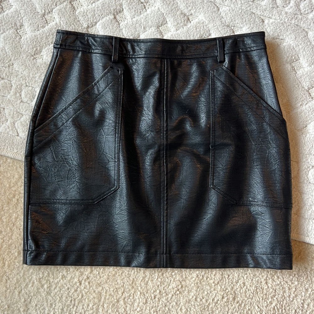 Stella Luce faux leather black skirt. Perfect condition Size Medium